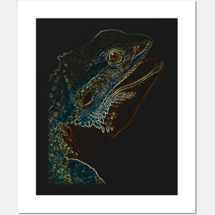 leguan, colored leguan Posters and Art